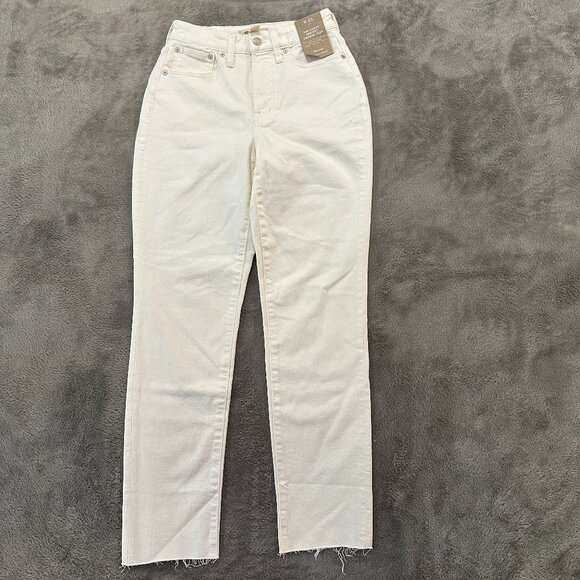 NWT Madewell The Curvy Perfect Vintage Straight Leg Jeans 25 Cream Women's - Picture 1 of 9